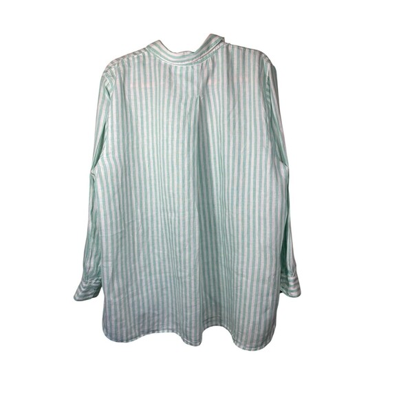 Tommy Bahama Turquoise Linen Button Front Top Size XL Tunic Beach Resort - Picture 2 of 15